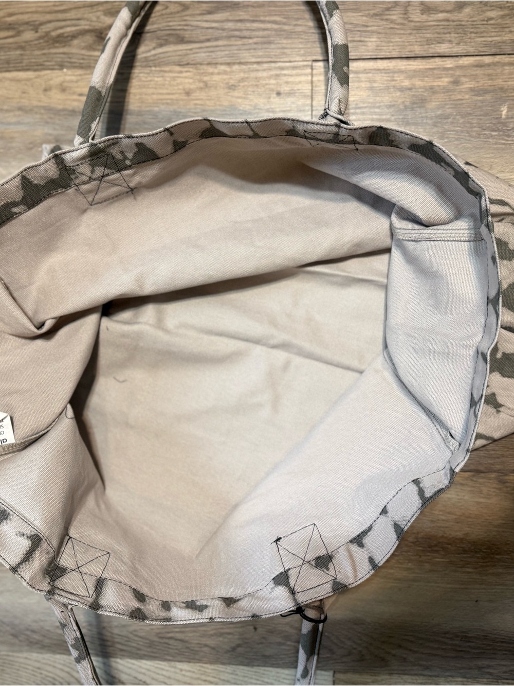 ALO Yoga Beige and Olive Tie-Dye Canvas Tote - Picture 5 of 6